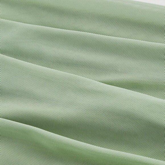 SHEIN MOD 2XL 16 Plus Green Ruffle Trim Mesh Crop Cami Top Shoulder Strap Blouse - Picture 4 of 5